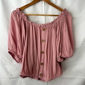 Live 4 Truth Blush Button-Front Blouse